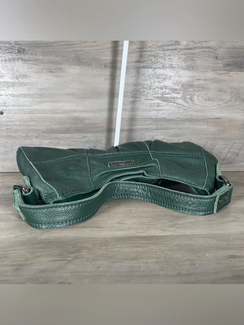 Joes Jeans Green Leather Pleated Hobo Bag Shoulder Purse Classic Western 90s Y2K